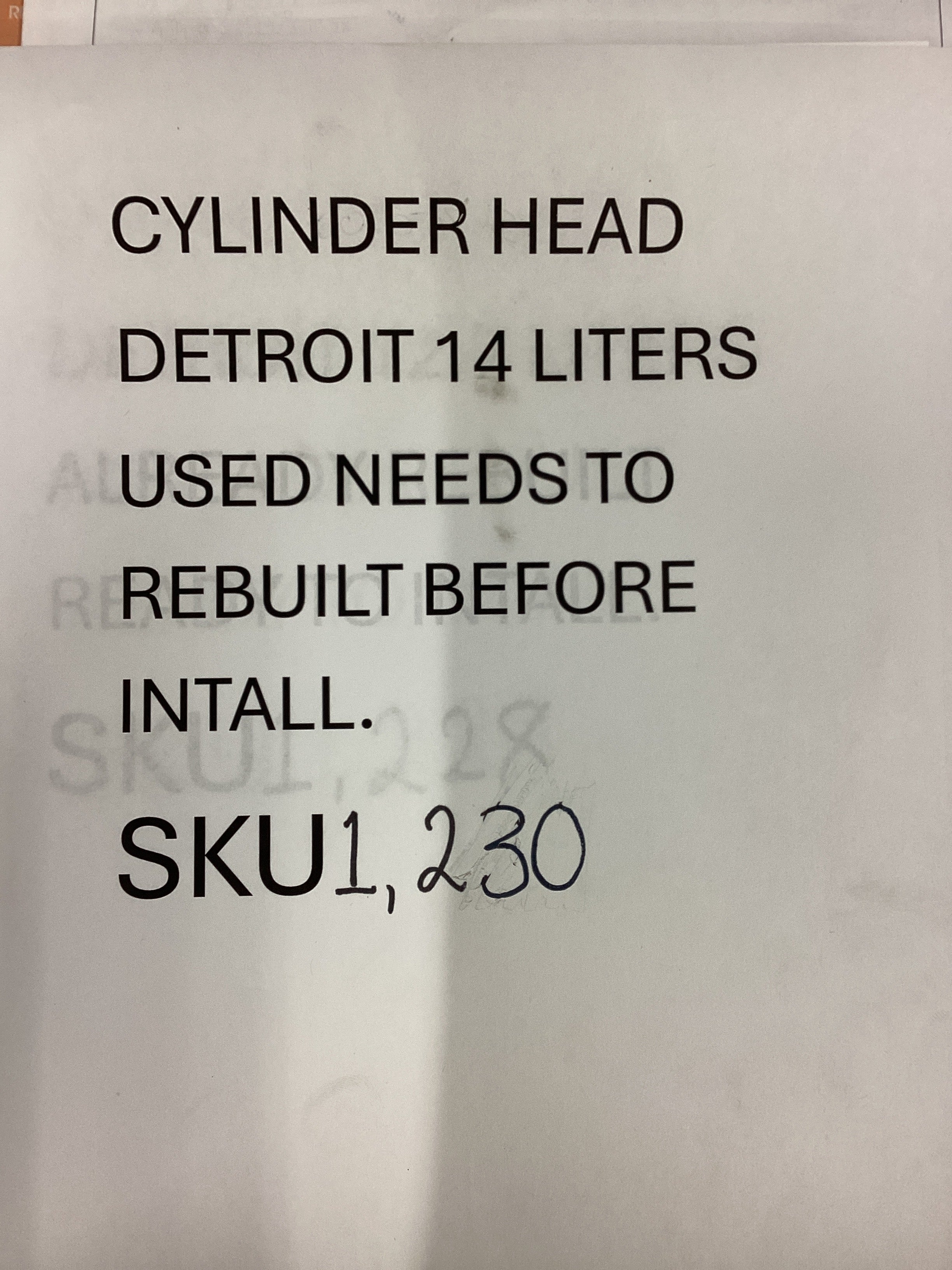 USED | ENGINE CYLINDER HEAD DETROIT 14 LITERS , NEEDS TO BE REBUILT BEFORE INSTALL IT | SKU1,230