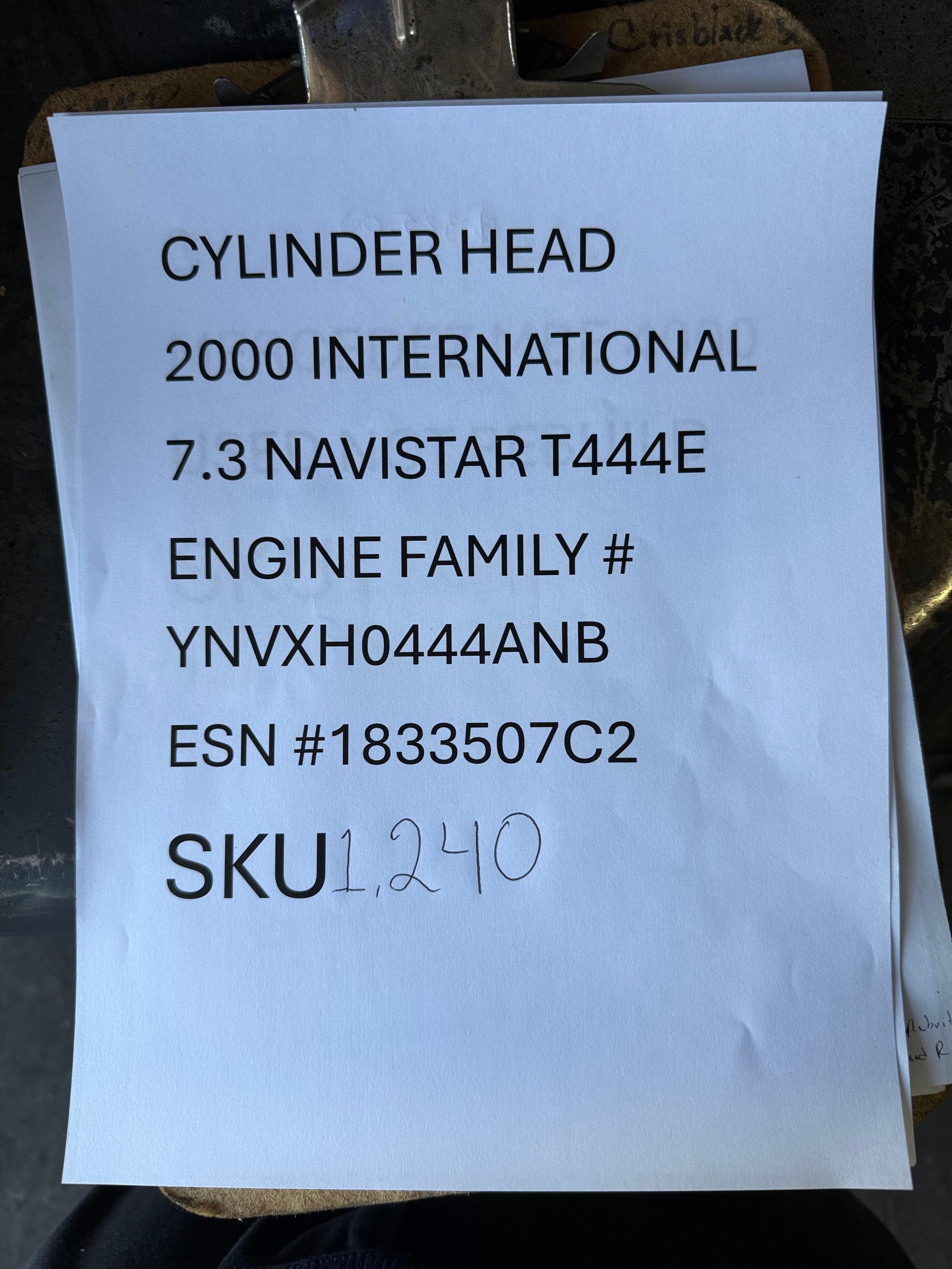 USED | ENGINE CYLINDER HEAD 2000 INTERNATIONAL NAVISTAR 7.3 T444E | SKU1,240