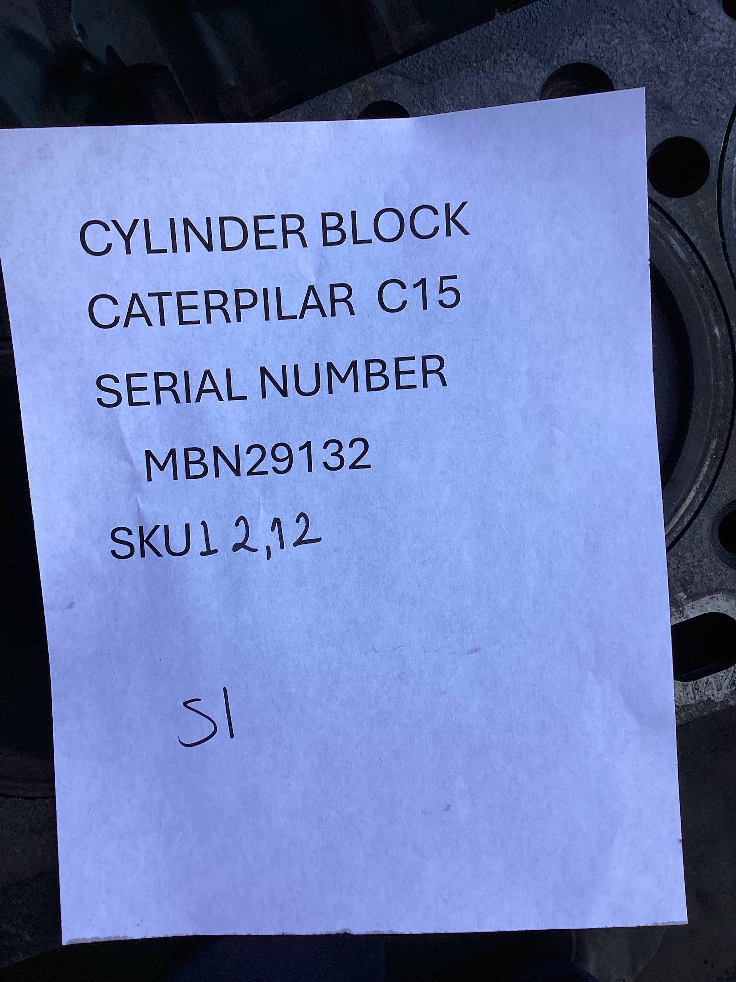 USED | ENGINE CYLINDER BLOCK CAT C15 | SKU1,212