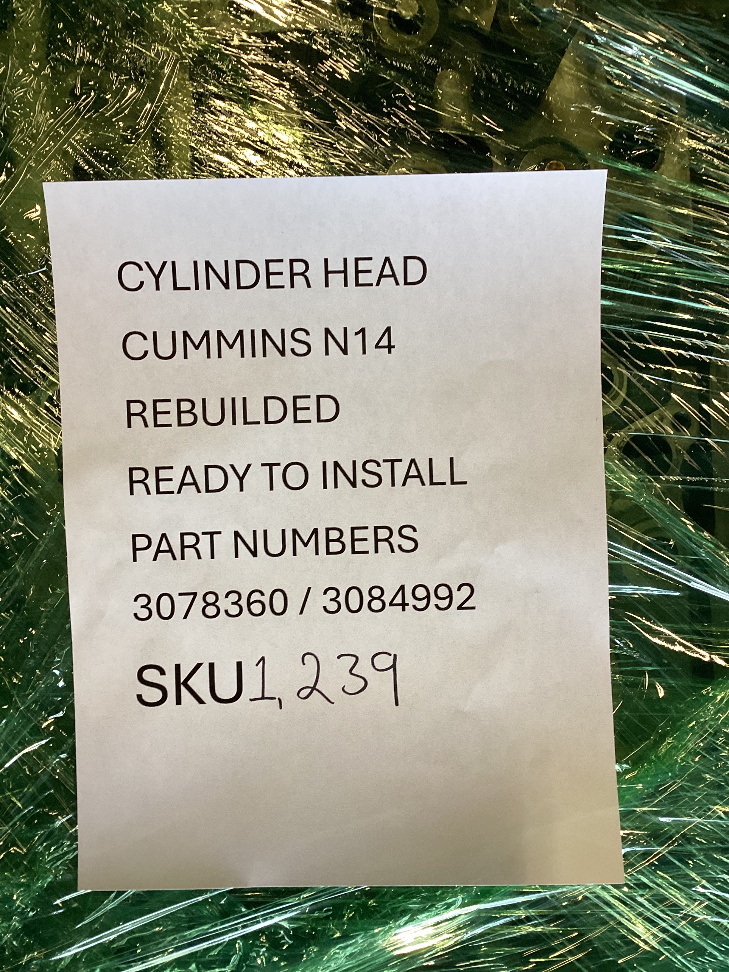 USED | ENGINE CYLINDER HEAD CUMMINS N14 REBUILDED READY TO INSTALL | SKU1,239