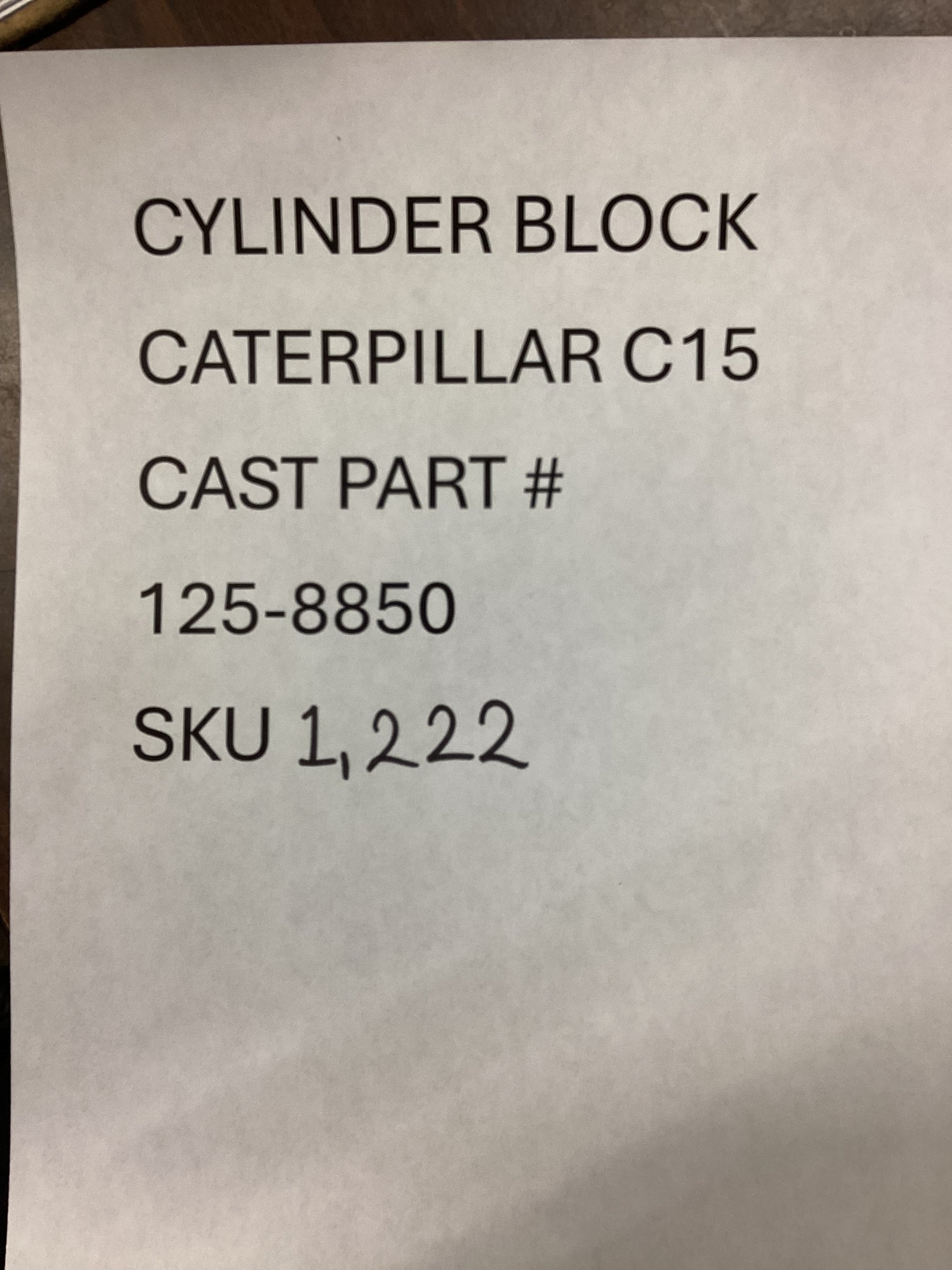 USED | ENGINE CYLINDER BLOCK CAT C15 | SKU1,222