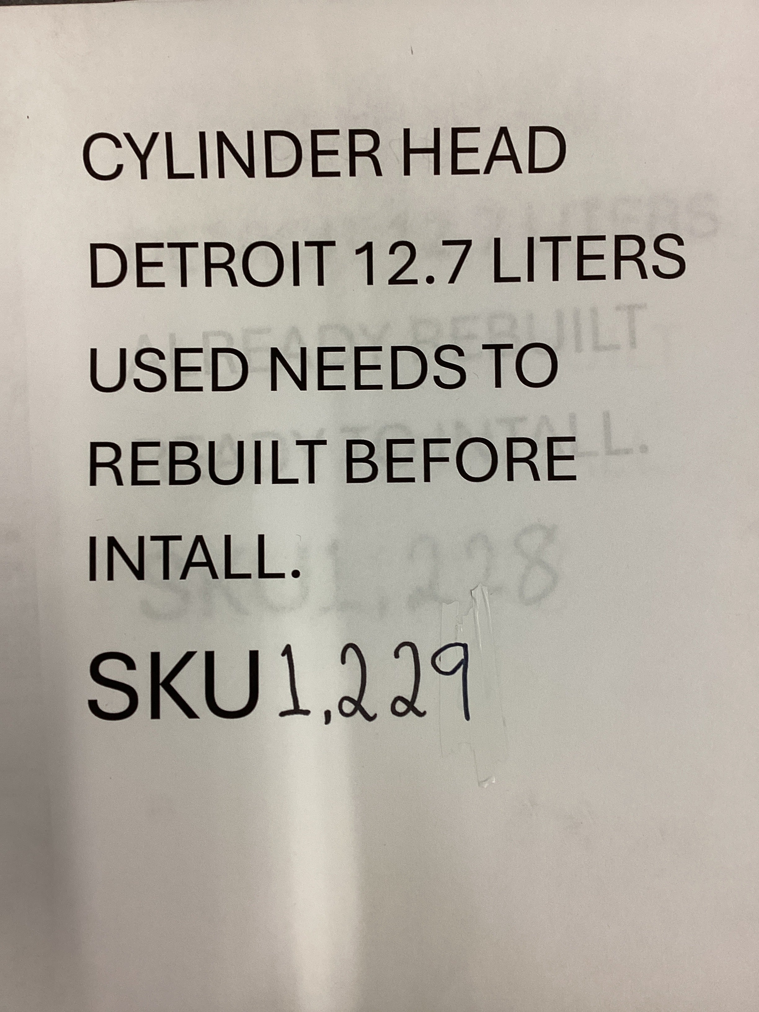 USED | ENGINE CYLINDER HEAD DETROIT 12.7 LITERS NEEDS TO BE REBUILT BEFORE INSTALL IT | SKU1,229